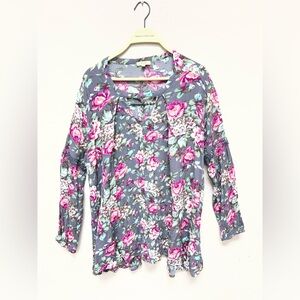 Kori Floral Gray and Pink Blouse